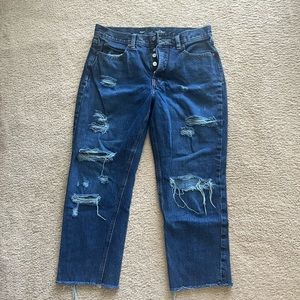 Old Navy High Rise Slouchy Straight Capri